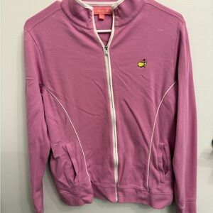 Magnolia Pink Full-Zip Track Jacket with Yellow Logo
